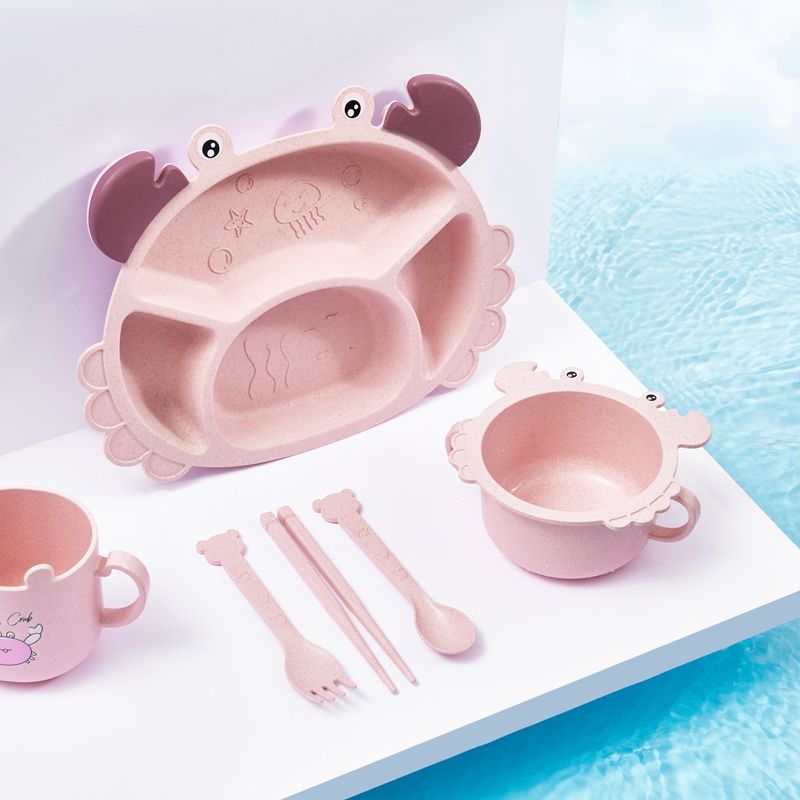 Baby Food Utensils Set - Pratos infantis de caranguejos, utensílios criativos