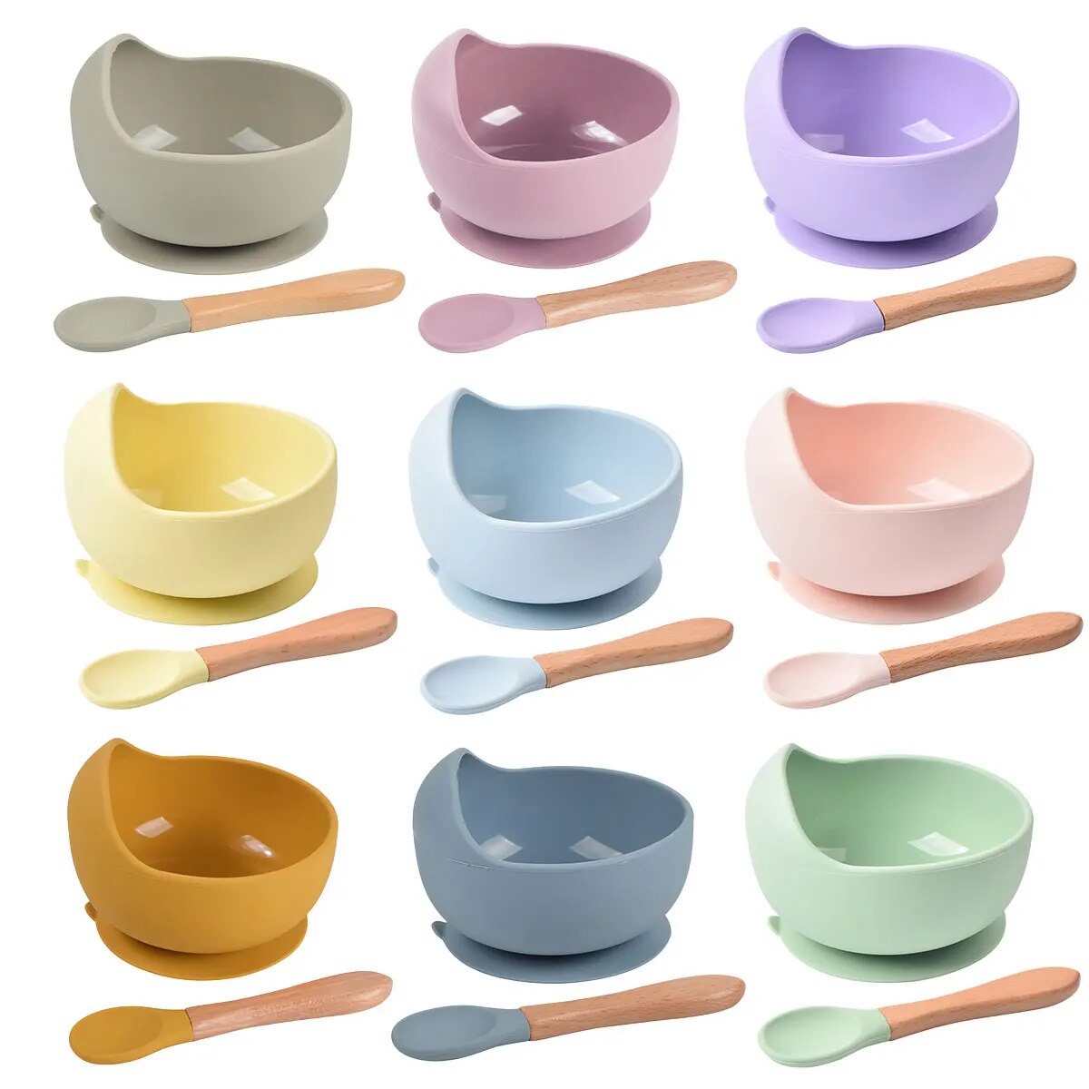 Baby Food Grater - Silicone bebê alimentação tigela talheres para
