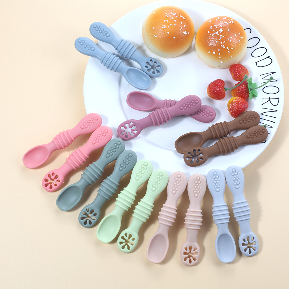 Baby Food Utensils Set - 2 pçs bonito bebê aprendizagem colheres