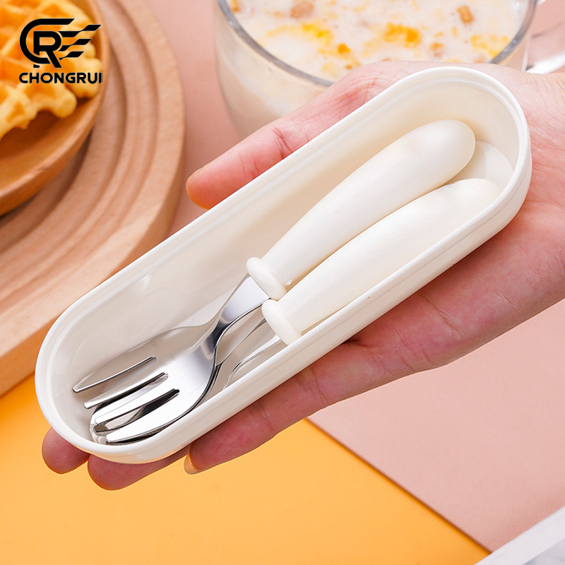Baby Food Utensils Set - Colher e Garfo de Treinamento para