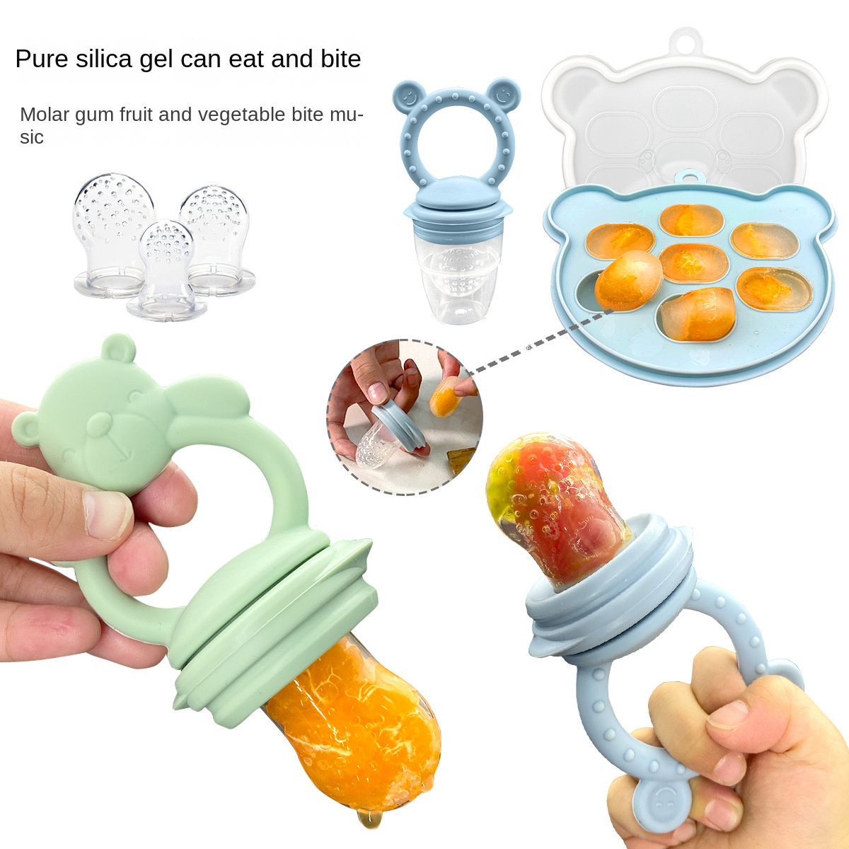 Baby Food Guide - Mordedor de silicone comestível do bebê,