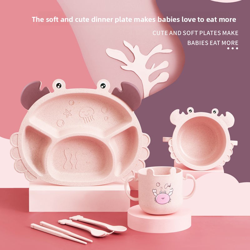 Pratos infantis de caranguejos - Baby Food Utensils Set avaliação e preço