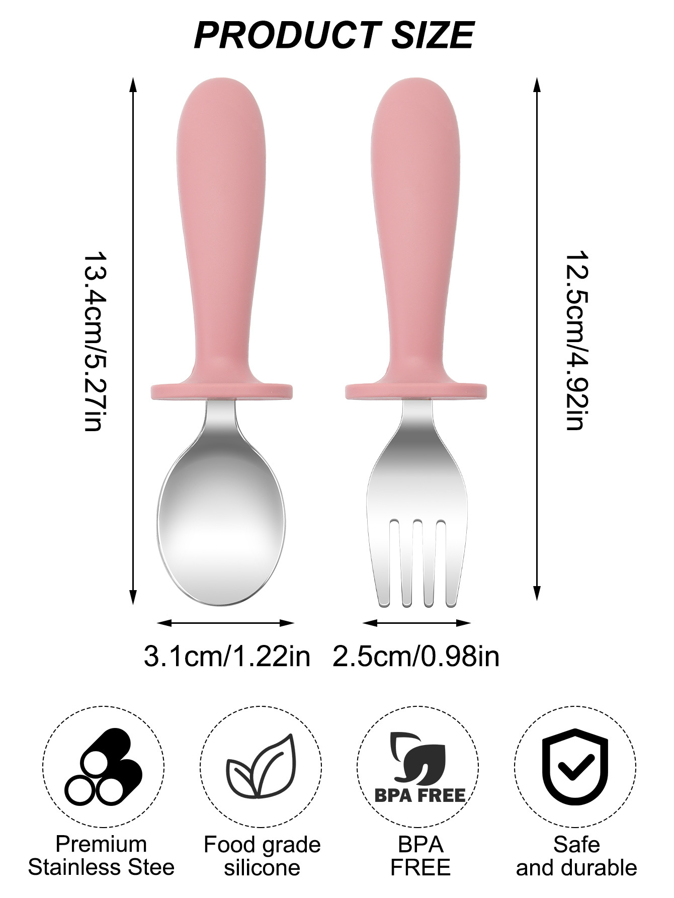 2 pçs de aço inoxidável garfo  - Baby Food Utensils Set avaliação e preço