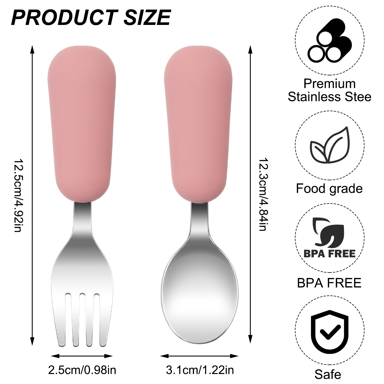 Cor crianças 2 pçs garfo colhe - Baby Food Utensils Set avaliação e preço
