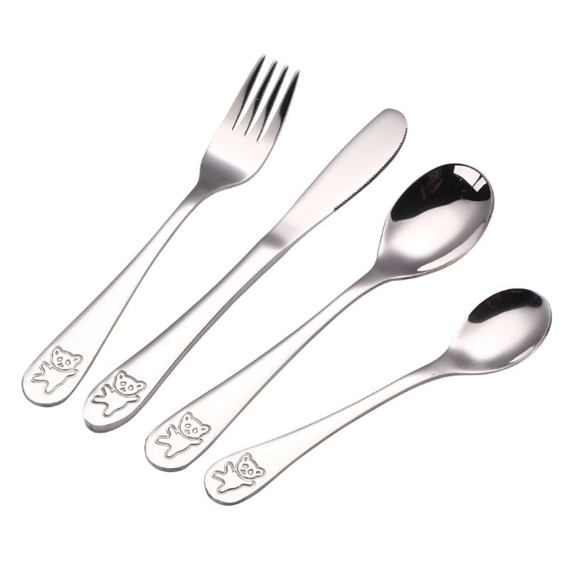 4 pçs/set colher de chá do beb - Baby Food Utensils Set avaliação e preço