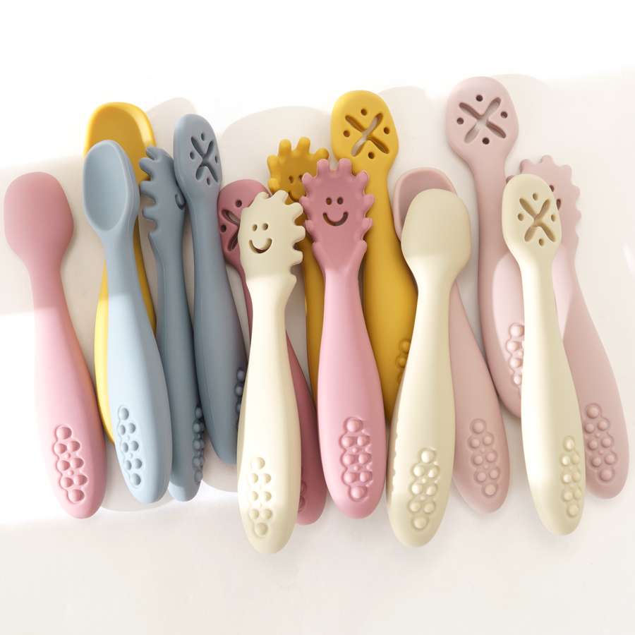 3 pçs colher de silicone garfo - Baby Food Utensils Set avaliação e preço
