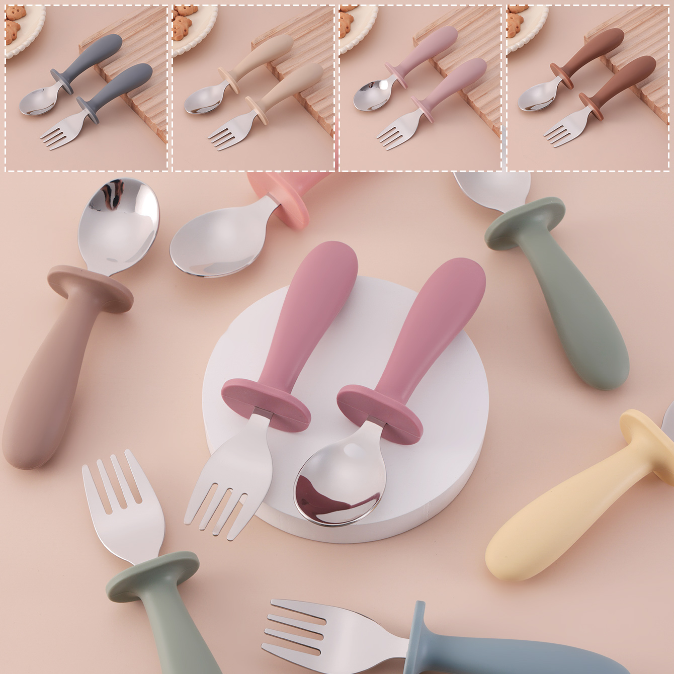 Cor crianças 2 pçs colher de a - Baby Food Utensils Set avaliação e preço