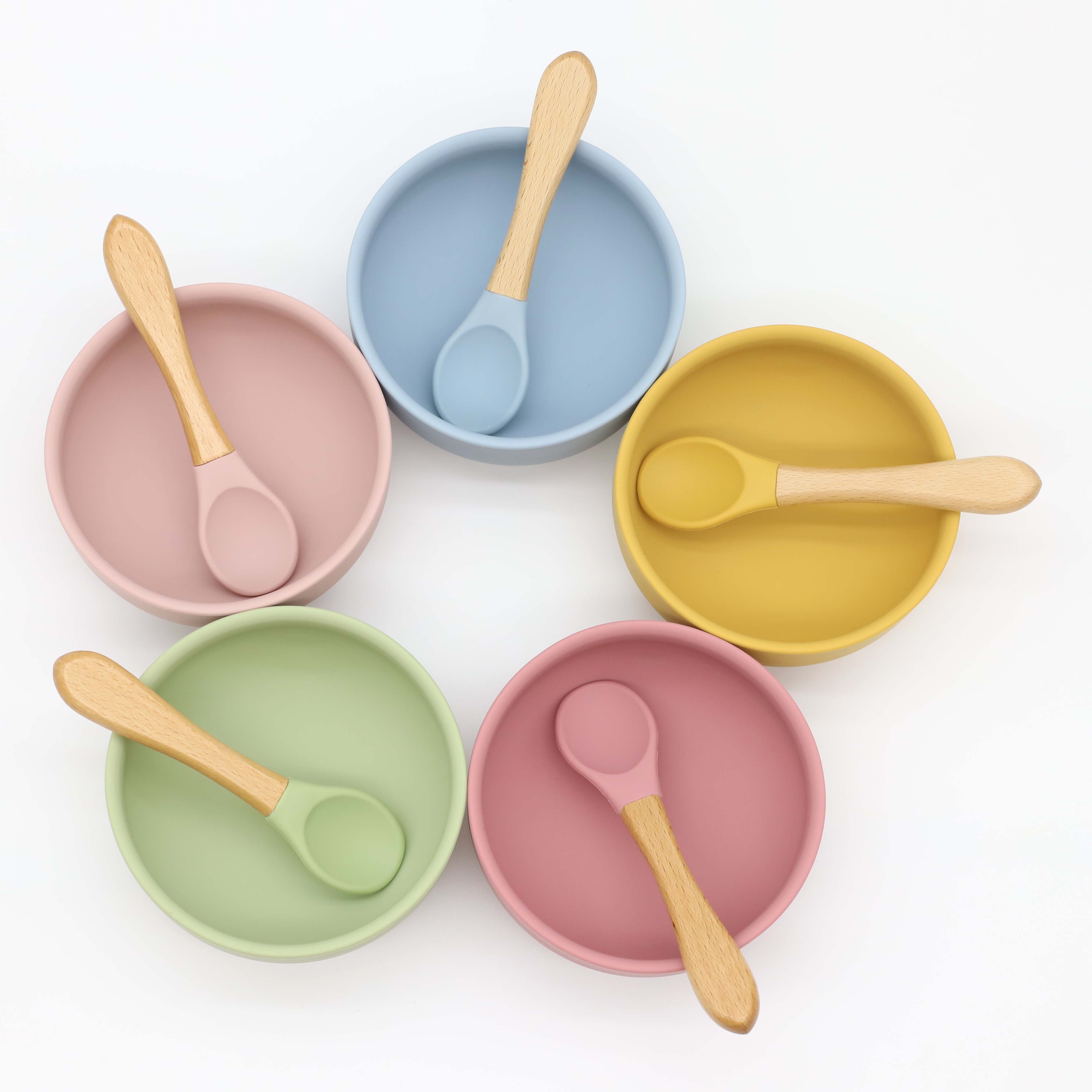 Tigela de silicone com ventosa - Baby Food Utensils Set avaliação e preço