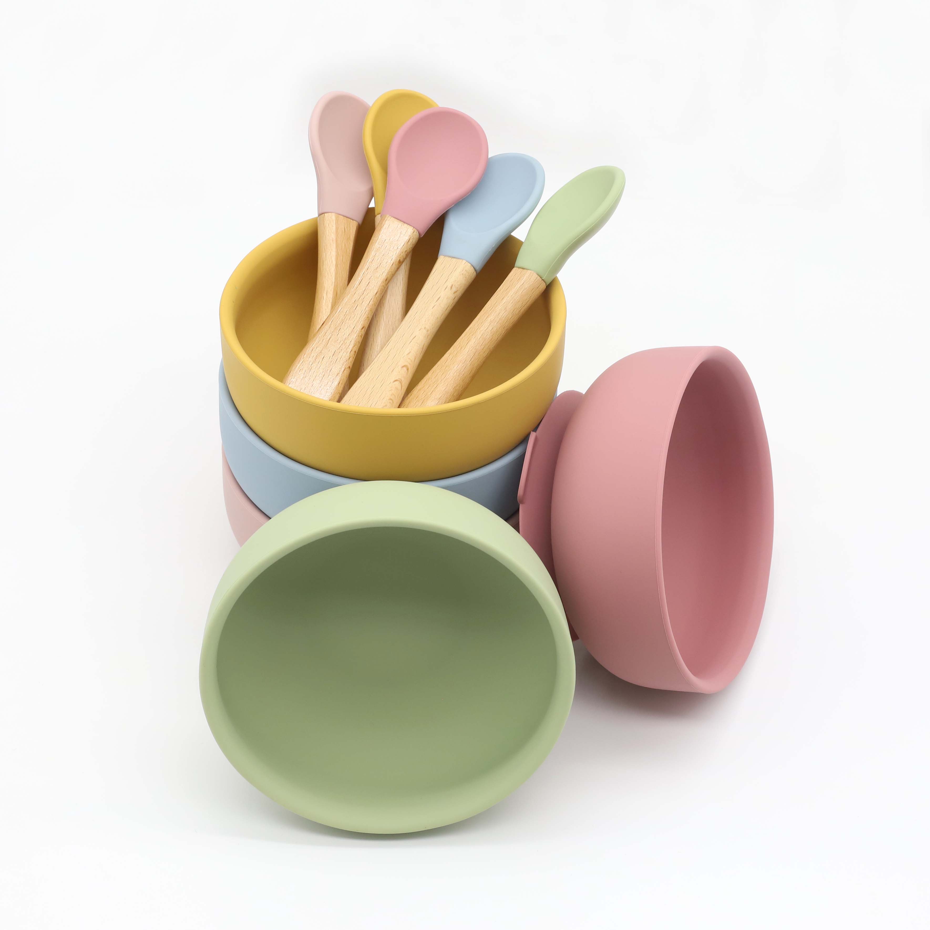 Tigela de silicone com ventosa - Baby Food Utensils Set avaliação e preço