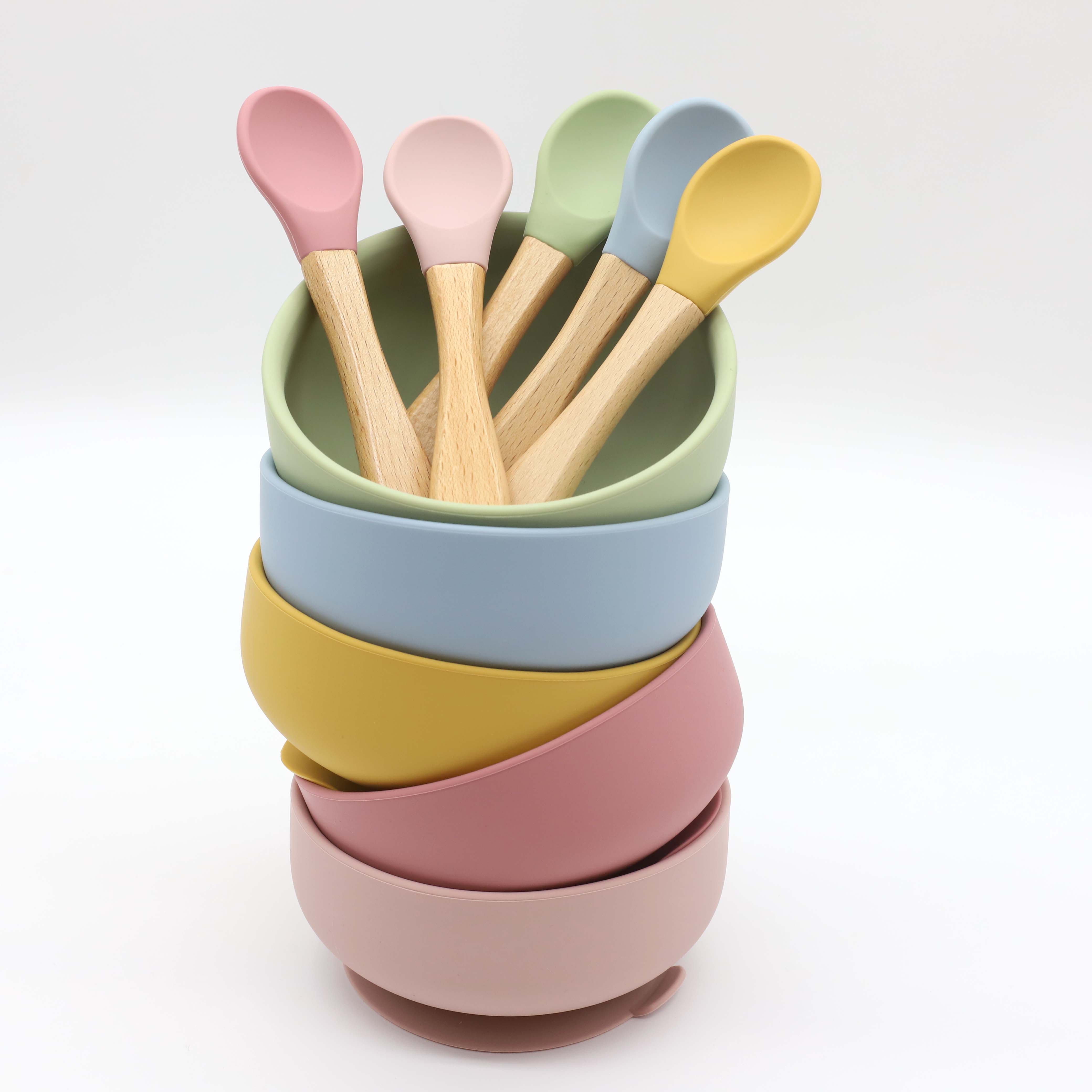 Tigela de silicone com ventosa - Baby Food Utensils Set avaliação e preço