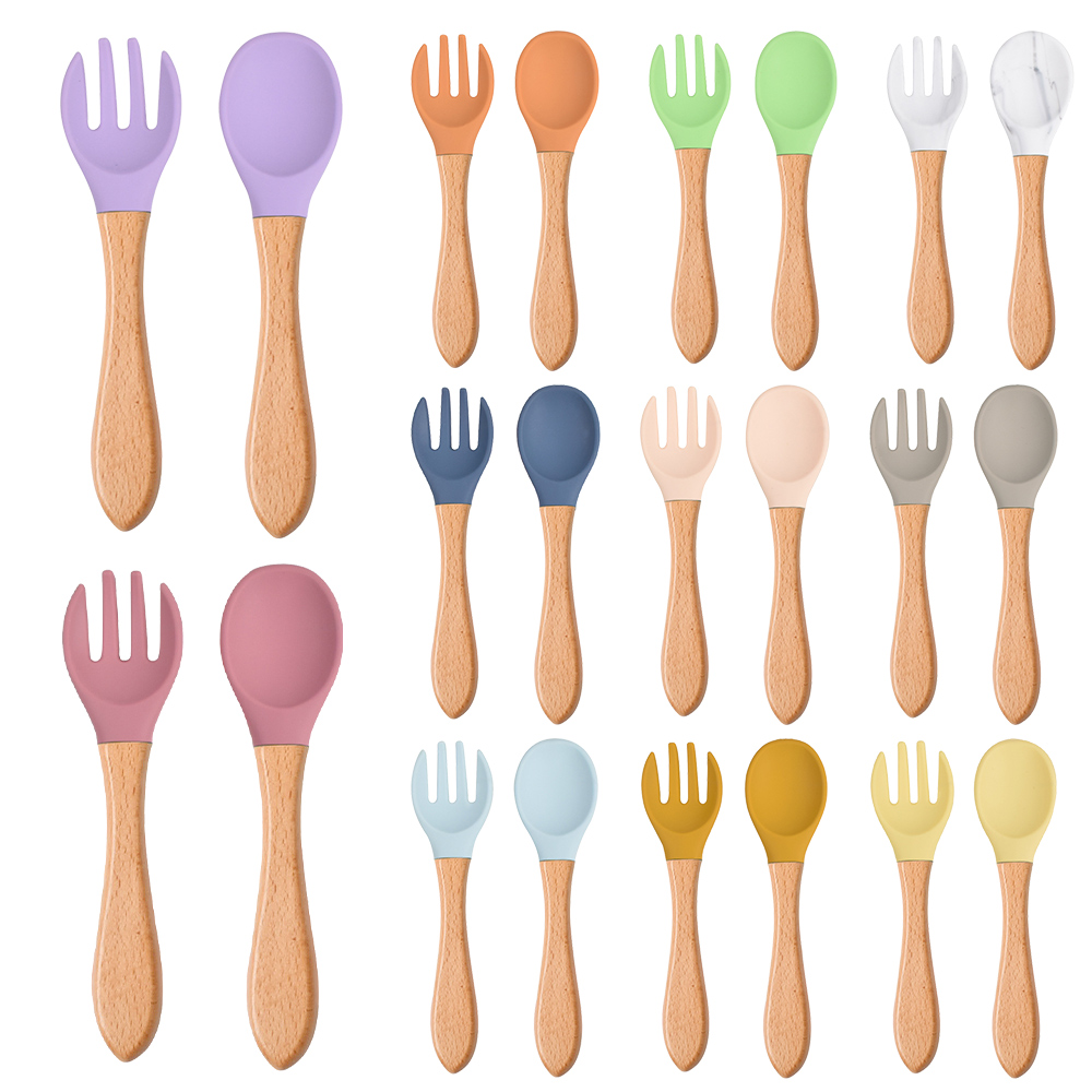 2 pçs/set bebê colher de silic - Baby Food Utensils Set avaliação e preço