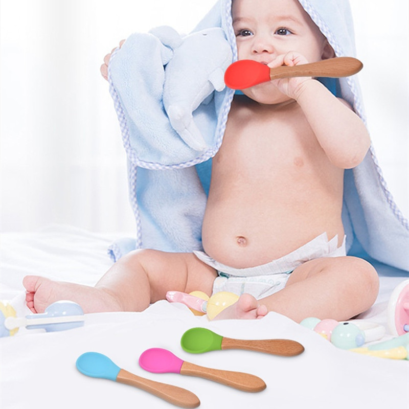 2 pçs/set bebê colher de silic - Baby Food Utensils Set avaliação e preço